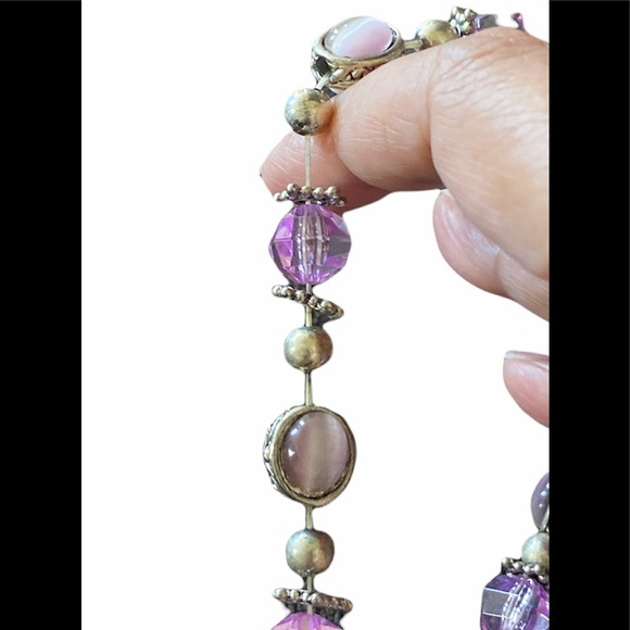 Lavender purple gemstone stretch bracelet (NWOT) - Picture 3 of 4